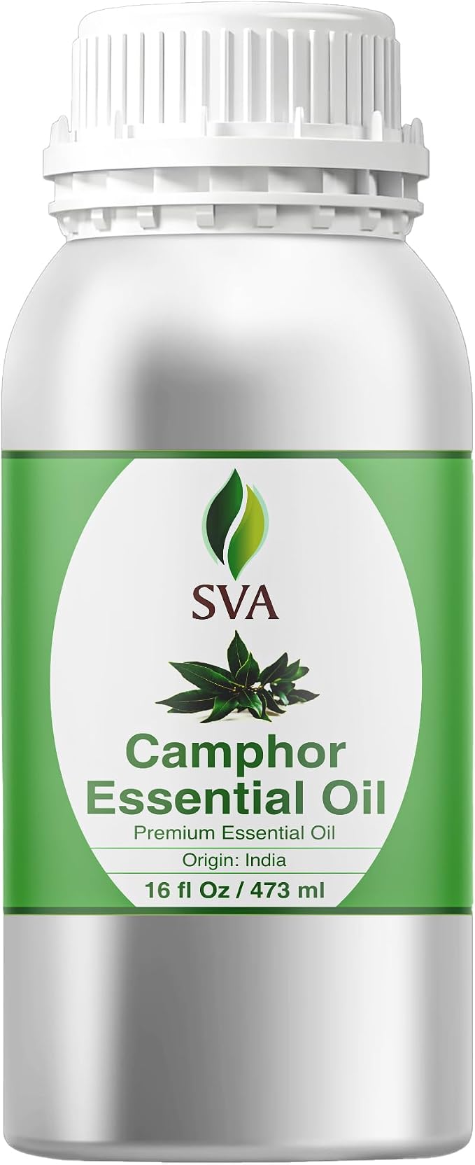 SVA Camphor Essential Oil 16 Fl Oz – for Diffuser, Skin & Hair Care – Ideal for Massage & DIY Blends
