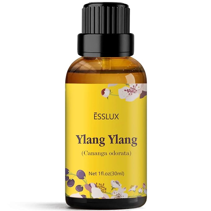 Ylang Ylang Essential Oil, ESSLUX Premium Grade Essential Oils, Perfect for Diffuser, Massage, Soap Candle Making, Home Fragrance, 30 ml