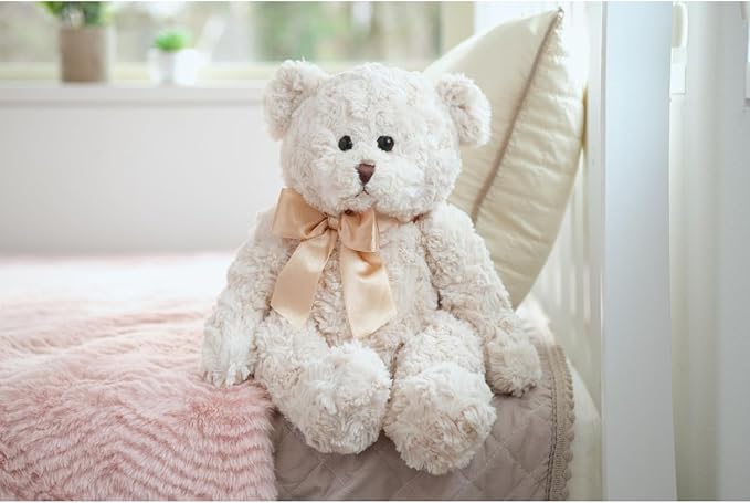 Bearington Huggles, 16 Inch Creamy White Teddy Bear Stuffed Animal, Makes a Great Gift for Birthday, Anniversary, Holiday, or Graduation