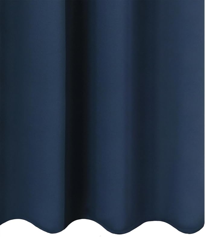 LEMOMO Blackout Curtains 52 x 90 Inch Long Navy Blue Curtains Set of 2 Panels Room Darkening Curtains for Bedroom and Living Room