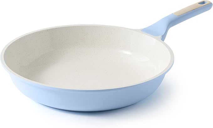 SENSARTE Nonstick Ceramic Frying Pan 8-Inch, Healthy Non Toxic Skillet, Induction Compatible Omelet Pan with Heat Resistant Handle, PFAS-Free, Blue