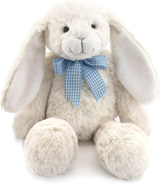 14" White Bunny Stuffed Animals for Kids and New Born Babies,Huggable Rabbit Plush Toy with Bow for Boys and Girls,Great Gifts on Baby Shower,Birthday,Children's Day,Christmas