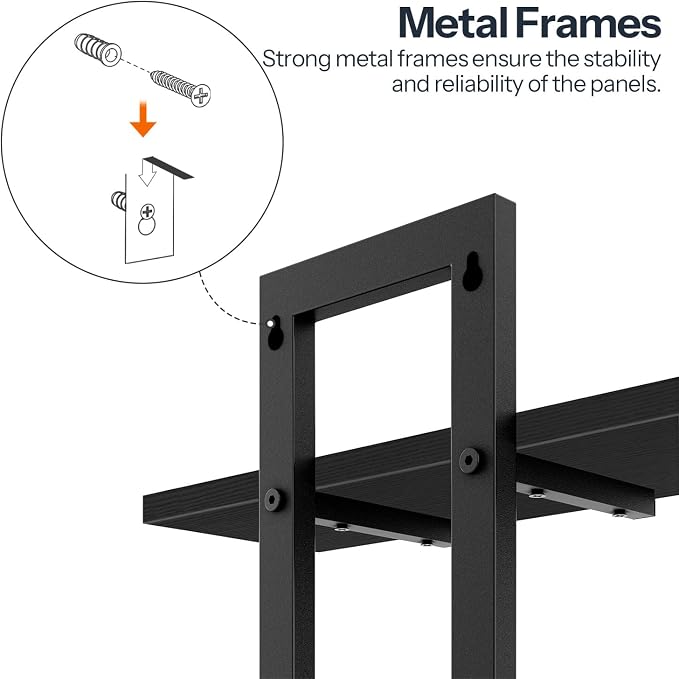 HOOBRO Floating Shelves, 15 Inch Wall Shelf Set of 2, Wall Mounted Storage Shelves 2-Tier, Hanging Bathroom Shelves, for Living Room, Bedroom, Bathroom, Kitchen, Black BK32BJ01