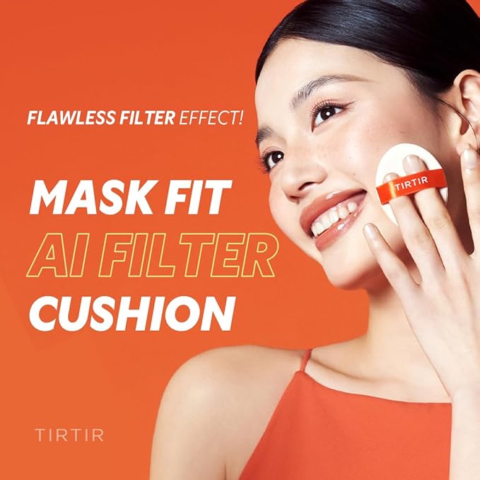 [*Mini Size*] TIRTIR Mask Fit Ai Filter Cushion Foundation | AI-Like Semi-Matte Finish - Up to 72-Hour Medium to Full Coverage Korean BB Cushion Make up Beauty, #37N Peanut Almond, 0.15 Fl Oz