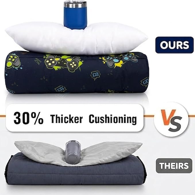 Primlect Thickened Toddler Nap Mat with Removable Pillow and Minky Blanket, Extra Large 55''x35'' Sleeping Bag, Washable, Roll up, Perfect for Daycare, Preschool, Kindergarten, Boys and Girls