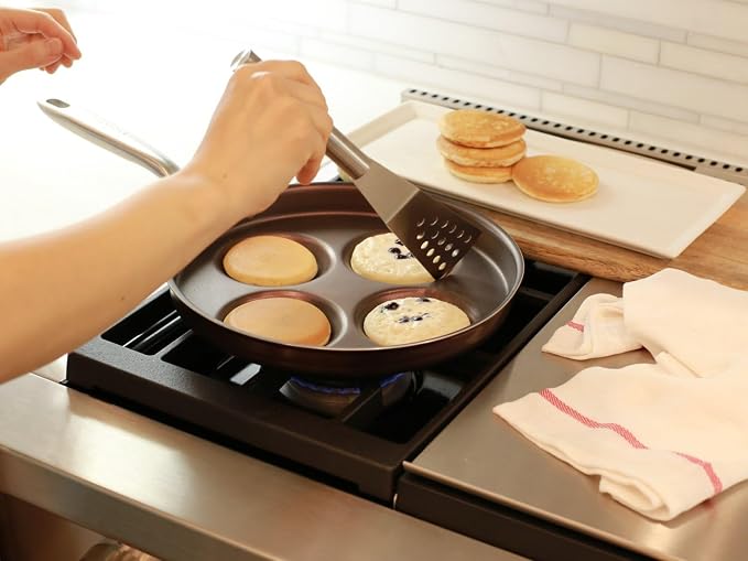 TECHEF - Egg Pan Nonstick, Aluminium Plett Pan, 4 Egg Frying Pan for Perfect Breakfast Eggs, Pancakes, Hamburgers & More, Non Toxic PFOA-Free, Easy to Clean, Made in Korea (No Induction)