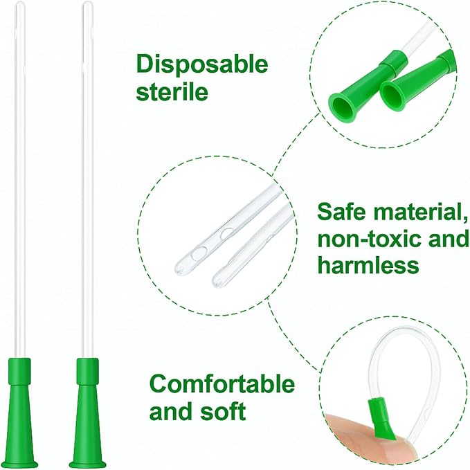 Nuanchu PVC Replacement Tubings Supplies Tubes Kit Clear Replacements Hose with Flexible Rounded End for Smooth Insert(14 FR,200 Pieces)
