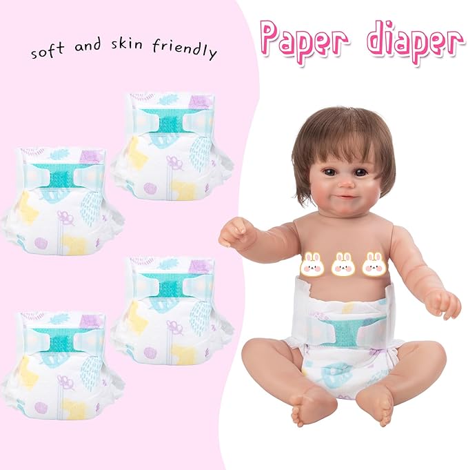 10 Pcs Reborn Baby Doll Clothes Pink Outfit Accessories Set for 20-22 Inch Reborn Doll Girl Newborn Baby with Backpack