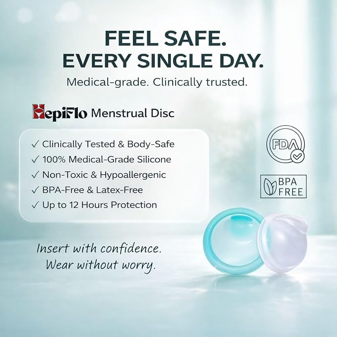 Menstrual Disc Combo – Reusable Disc in 2 Sizes (Small & Large) – Medical-Grade Silicone, Leak-Free, Non-Toxic, 12-Hour Wear, Easy Removal Pull Tab, Eco-Friendly Period Solution