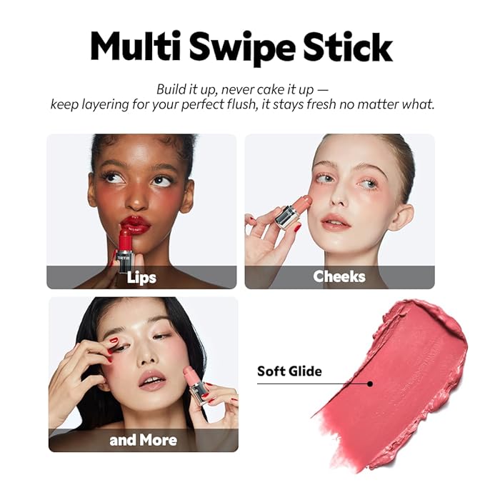 TIRTIR Mood Glider Lip & Blush Stick | Multi Use for Lip and Cheek with Creamy Buildable Texture and Natural Glow Color #05 Mulberry Potion, 0.13Oz