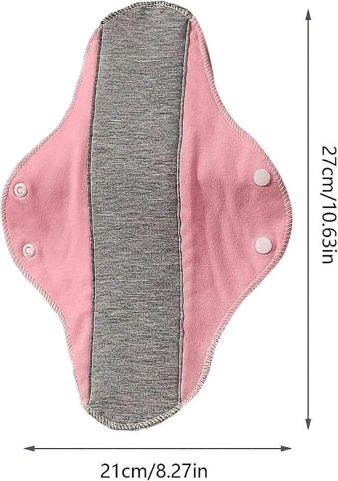 6 Pieces Reusable Menstrual Pads Reusable Sanitary Pads Leak-Proof Washable Panty Liners Soft Cloth Menstrual