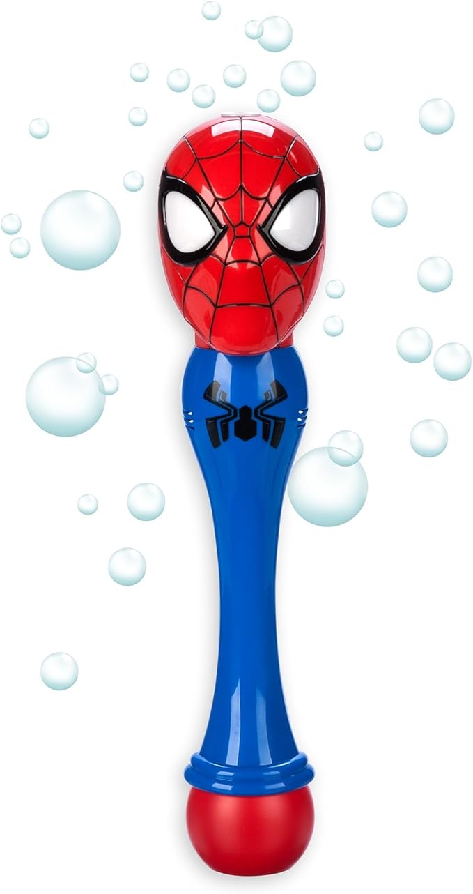 Disney Store Official Spider-Man Light-Up Talking Bubble Wand - Perfect for Kids & Fans, Authentic Design, Ideal for Outdoor Play & Parties, Durable & Safe for All Ages