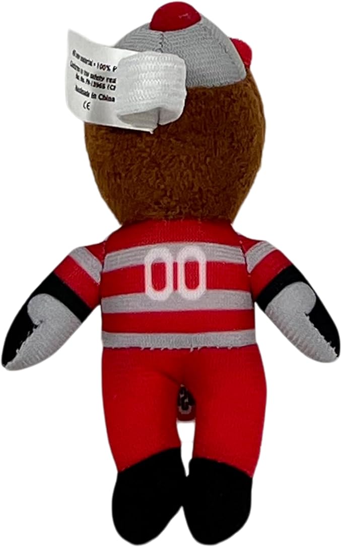 Bobbi-Dobbiez Attachable Plushie Ohio State University Brutus Mascot – Attaches to Backpacks, Bags, Shoes, Water Bottles, and More