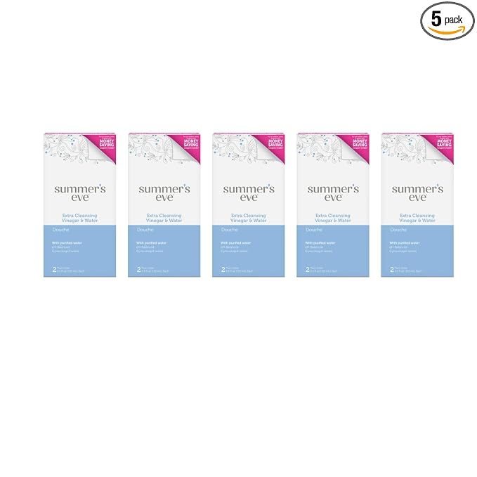 Summer's Eve Extra Cleansing Vinegar and Water Feminine Cleansing Douche, Odor Control, pH Balanced, Gynecologist Tested, 4.5 Ounce Each, 2 Count (Pack of 5)