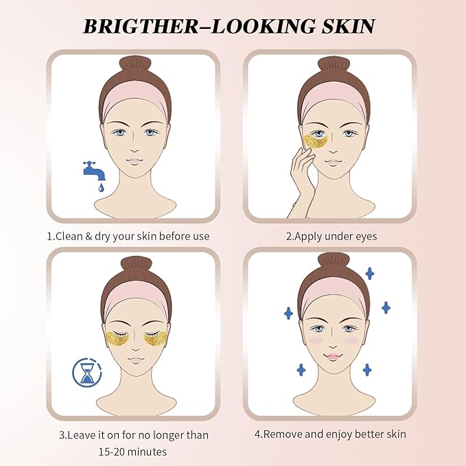 Onespring Under Eye Patches (24 Pairs) - Bridesmaid Gift, Mothers Day Gifts - 24K Gold Under Eye Masks for Dark Circles, Puffy Eyes, Wrinkles - Rejuvenating & Revitalizing Eye Skincare Treatment