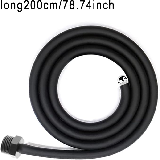 Silicone Nozzle Enema ASilicone Nozzle Enema Attachment Reusable Douche Black Hose Nozzle (78.74 in)