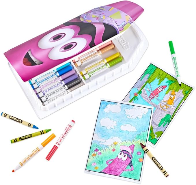 Crayola Coloring Set with Limited Edition Mauve Art Case, Limited Edition Crayons, 50+ Pieces, Gifts for Kids