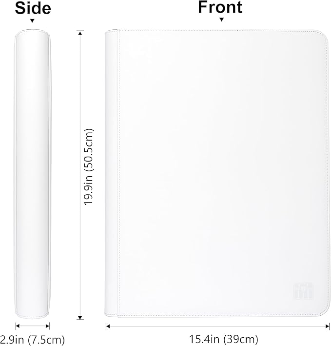 16 Pocket Top loader Binder, Holds 640 Top Loaders, Top loader Binder with Sleeves for 3'' x 4'' Top loaders - White
