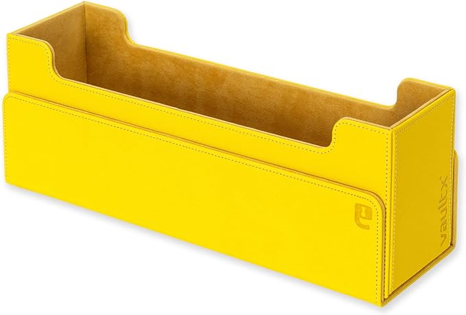 Vault X Card Storage Box, Exo-Tec Material, Detachable Magnetic Lid, with Dividers & Foam Fillers, for Trading Cards (Yellow)