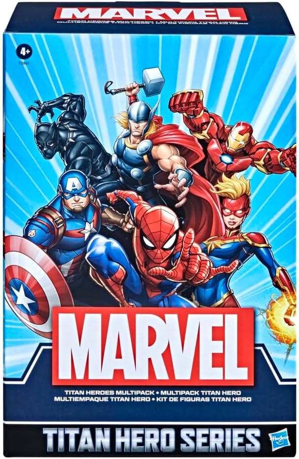 Hasbro- Marvel Titan Hero Series Multipack (6 Action Figures, 30 cm, Ages 4 Years) (F28615S1), Amazon Exclusive