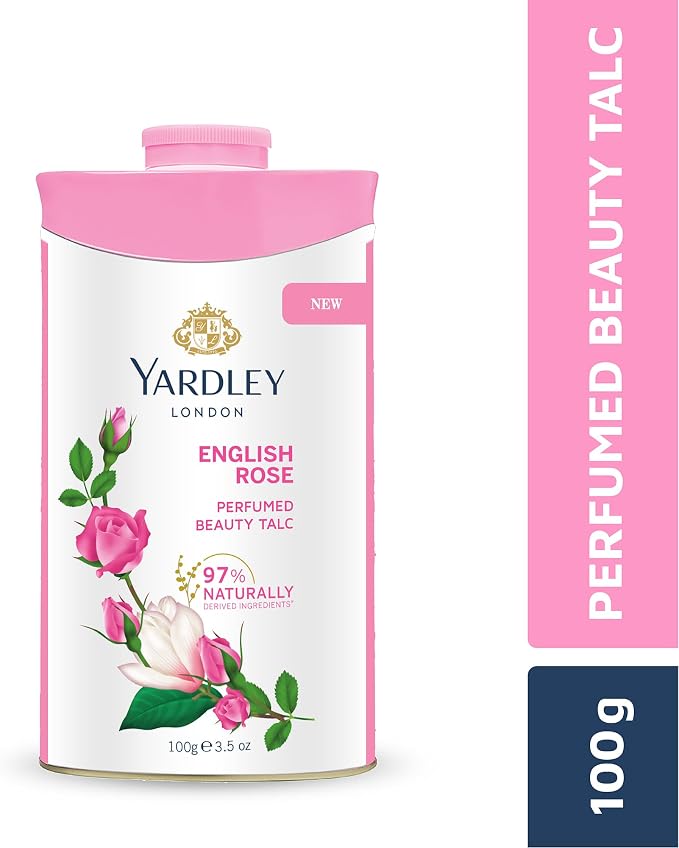 Yardley London English Rose Perfumed Deodorizing Talc Talcum Powder 100gm