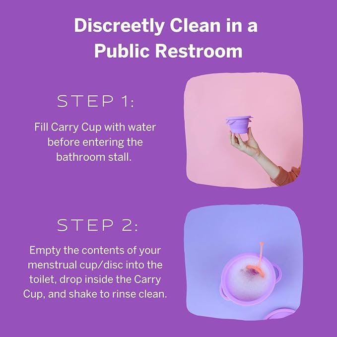 Pixie Menstrual Cup Compact Sterilizer for Feminine Care - Good for Public Restrooms, Camping or Dorms - Collapsible Cleaner Container for Your Menstrual Disc & Period Cup - Microwavable - Reusable