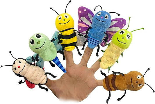 6pcs Insect Finger Puppet Set, Mini Hand Puppets Suitable for Kids, Cute Animal for Role-Playing and Storytelling, Realistic Finger Puppet for Toddlers