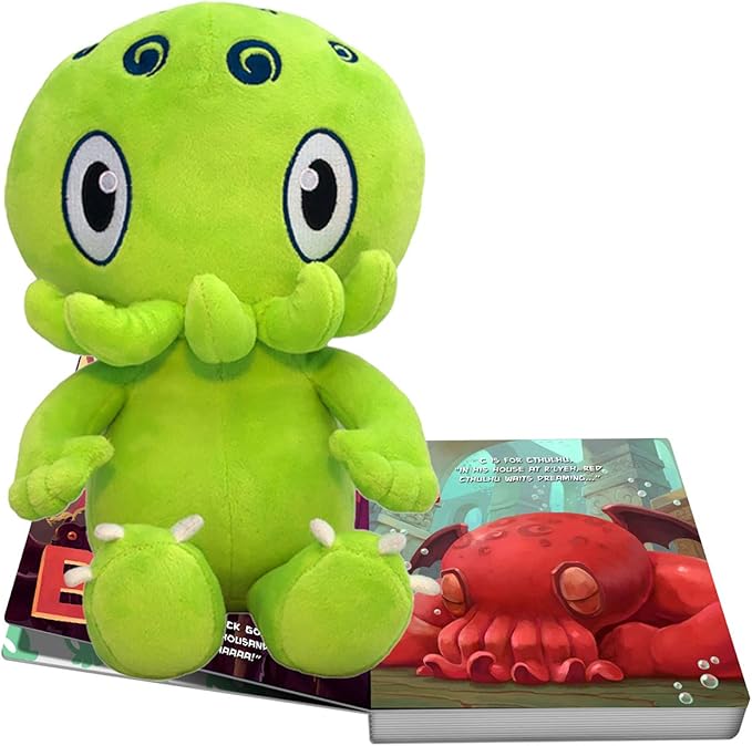 C is for Cthulhu Board Book & Green Plush Bundle (Standard Plush, 12 inches)