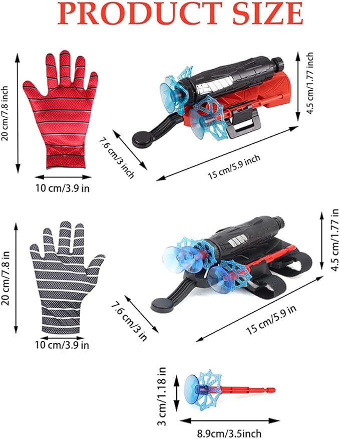 2 Pcs Spider Silk Wrist Launcher - High-Precision Web Shooter for Cosplay, Roleplay & Outdoor Fun - Adjustable Strap, Durable Design, Safe for Kids& Adults