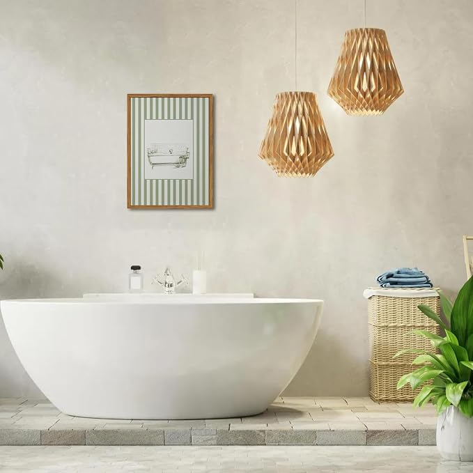 Funny Kids Bathroom Wall Art Cute Boy in Bathtub Wall Decor Picture, Eclectic Child Nursery Bathroom Poster Canvas Prints painting for Restroom 12x16 inch Wood Framed