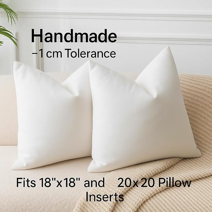 18x18 Velvet Throw Pillow Covers Set of 2 for Couch Bed Sofa,Cream White | Decorative Soft Cushion Covers with Invisible Zipper for Modern Living Room Bedroom Home Decor