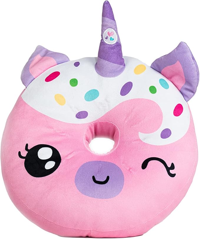 Light Up Pillow for Kids, Plush Led Night Light for Boys and Girls, Oeko TEX Certified, Toddler’s Light Up Sleeping Toy, Unicorn Donut, Pink