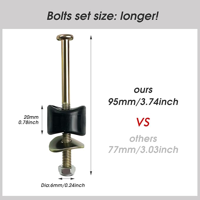 12 PCS Long Trampoline Screws and Bolts, Trampoline Bolts and Nuts, Trampoline Enclosure Pole Gap Spacers,Trampoline Replacement Accessories