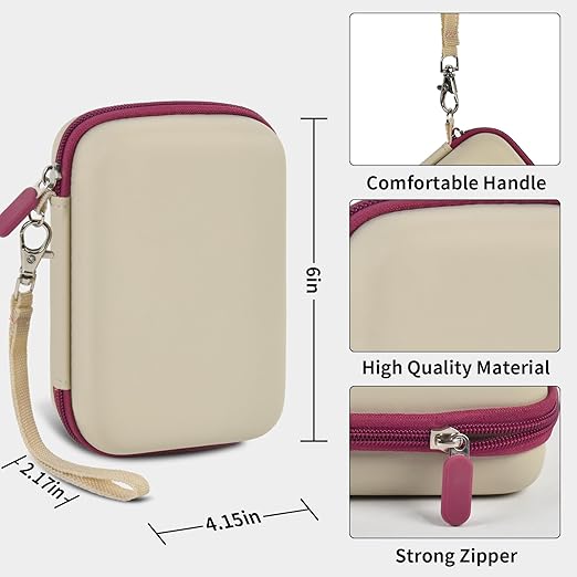 PAIYULE Travel Case Compatible with RG353V/ RG353VS/ R36S Retro Handheld Game Console, Handheld Emulator Storage Holder Organizer, Android Game Console Carrying Bag (Box Only) (Beige)