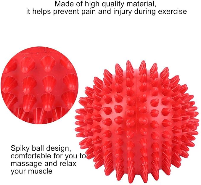 Germerse Massage Ball Spiky Massage Roller Ball for Trigger Point Therapy, Muscle Knot Remover(S-Red) for Yoga Supplies