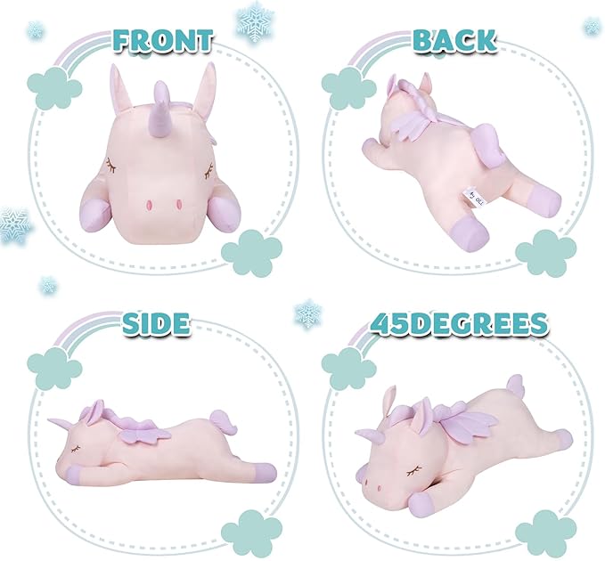 My OLi 18'' Unicorn Cooling Stuffed Animal Pillow - Coolable Soft Chill Plush Hugging Toy - Gift for Kids and Adults