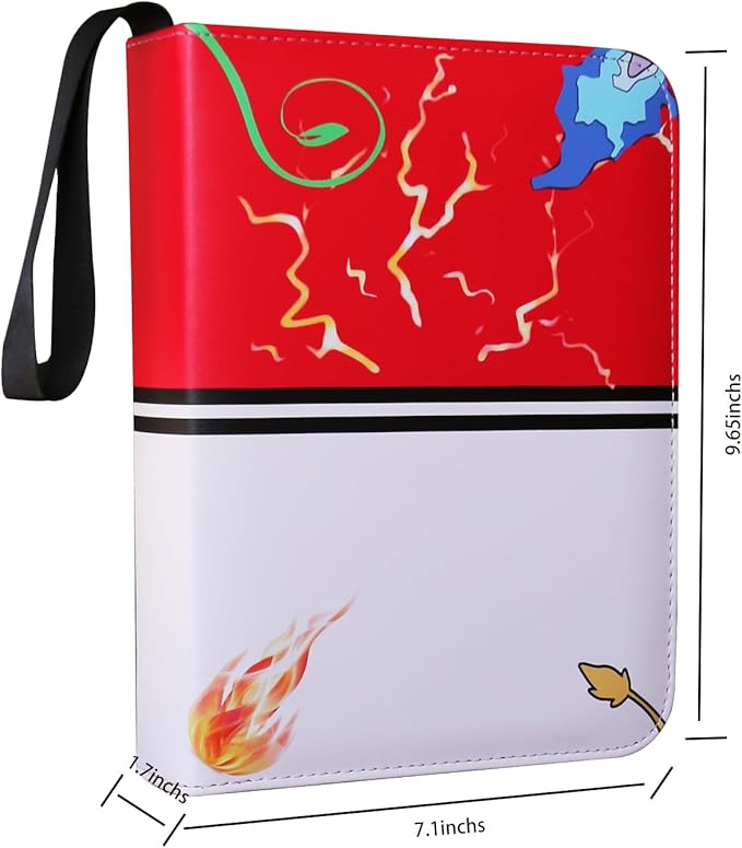 Deluxe Trading Card Binder Premium 4-Pocket Album with 400 Loading Pockets, Ideal for Boys and Girls. Adjustable Strap for Convenient Carry - Hand or Shoulderr