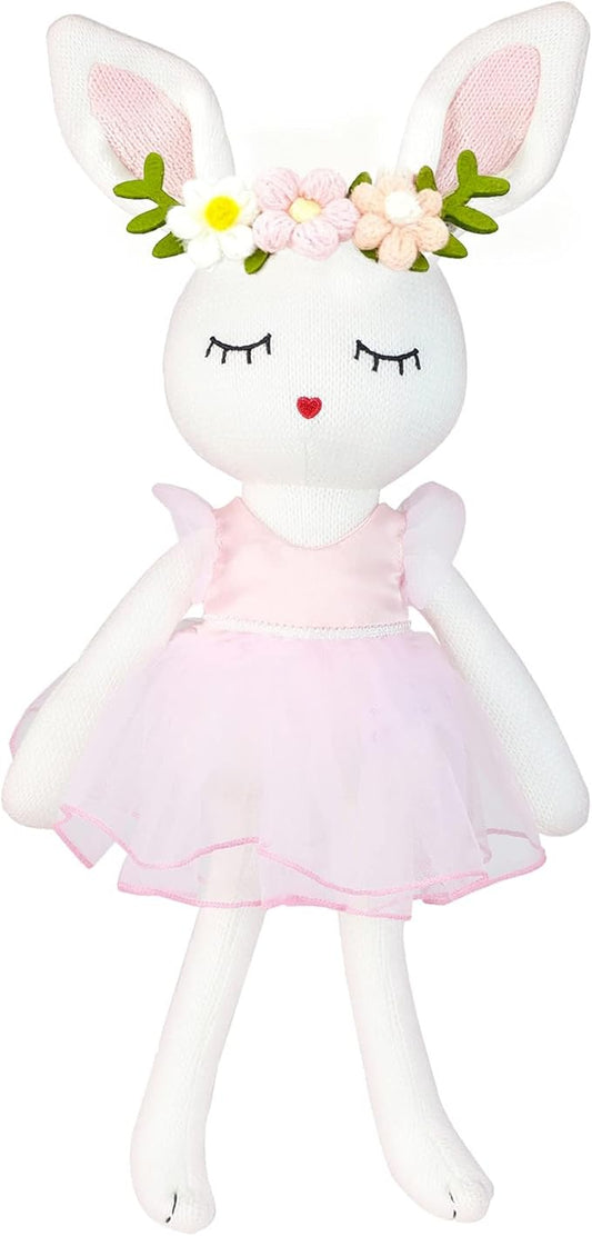 Ballerina Doll Easter Stuffed Animal Bunny Plush Animal Doll, Plush Rabbit Toy Bunnys Stuffed Animals for Girls Easter Animals on Party Birthday Christmas