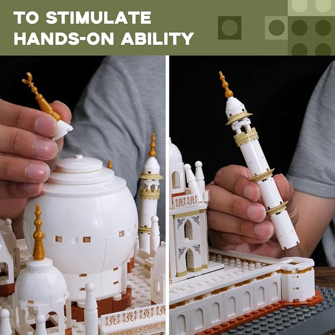 ArtorBricks Architectural Taj Mahal Large Collection Building Set Model Kit and Gift for Adults (1503 Pieces)