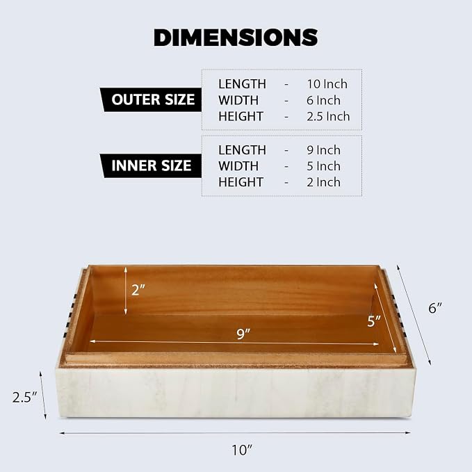 Handicrafts Home Large Decorative Storage Box with Lid – Black White Modern Storage Box, Remote Control Organizer for Coffee Table, Console & Living Room Decor – Mono Sprint 12 x 6 x 2