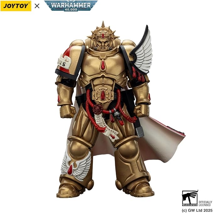 JOYTOY Warhammer 40K Blood Angels Captain with Heavy Bolt Pistol & Power Sword 1:18 Scale Action Figure Mecha Joy Toy Collection Model 4.92in