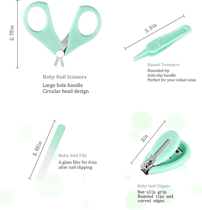 Qunlions life Baby Nail Trimmer Electric-12 in 1 Baby Nail Clippers Safe Baby Nail File Kit with a Nail Clipper, Scissor, Tweezers, and Nail Files