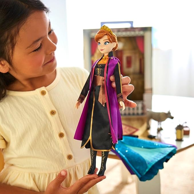 Disney Store Girl's Princess Story Doll (Anna from Frozen) 11 Inches, Includes Coloring Book and Additional Dress, Princess Doll in Classic Outfit, Princess Toys