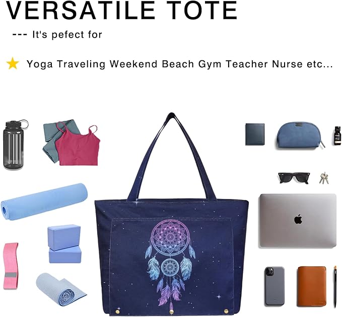 Yoga Mat Bag Yoga Bags and Carriers Fits All Your Stuff Yoga Tote Bag with Zipper Pocket Yoga Mat Carrier Pilates Bag Take in Out Mat Easily