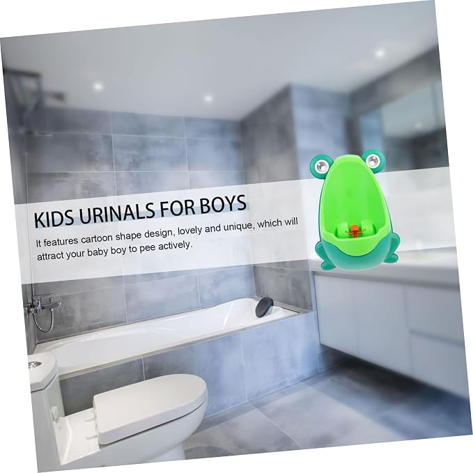 Generic Frog Urinal Potty Travel Potty Boys Urinal Plastic Urinal Training Potty Super Potty Trainer Baños para Niños Boy Potty Trains Pp Toilet Cartoon, 27x16x5cm, Green