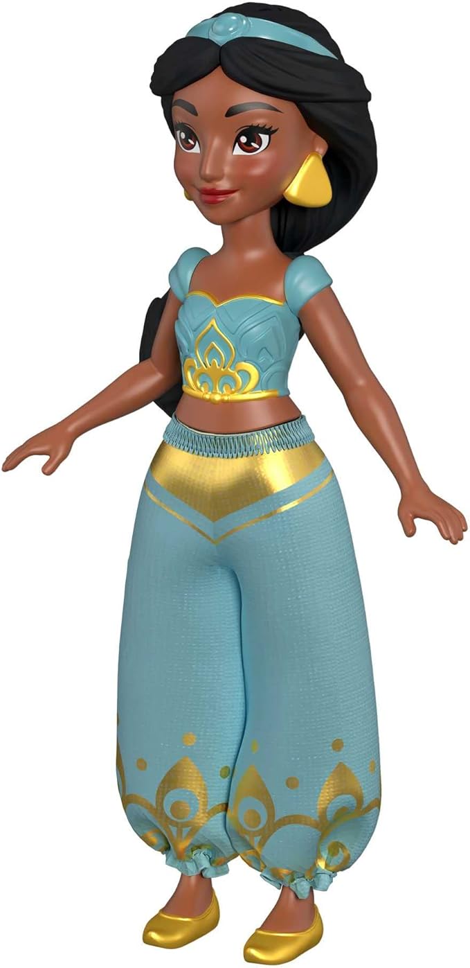 Mattel Disney Princess Jasmine Small Doll and Rajah Tiger Figure with Seat, from Mattel Disney Movie Aladdin