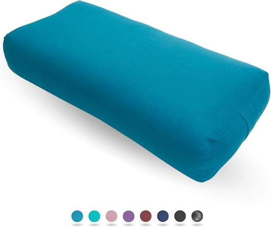 Everyday Yoga Premium Bolster, Soft & Supportive Meditation Pillow with Carry Handle, Lightweight Cushion for Restorative Yoga & Relaxation (Multi-Color)