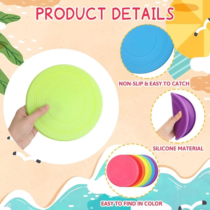 ceiba tree 24 Pcs End of Year Student Gifts from Teacher 7 inch Flying Disc Rubber Flyer Disks with Cards End of School Year Summer Gifts Bulk for Students Lawn Sport for Beach