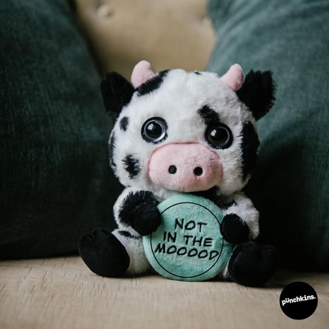 Cow Plushie - Not in The Mooooood Sassy Cow Plush, Gift for Animal Lovers, Cute Plush Toy for Gifting