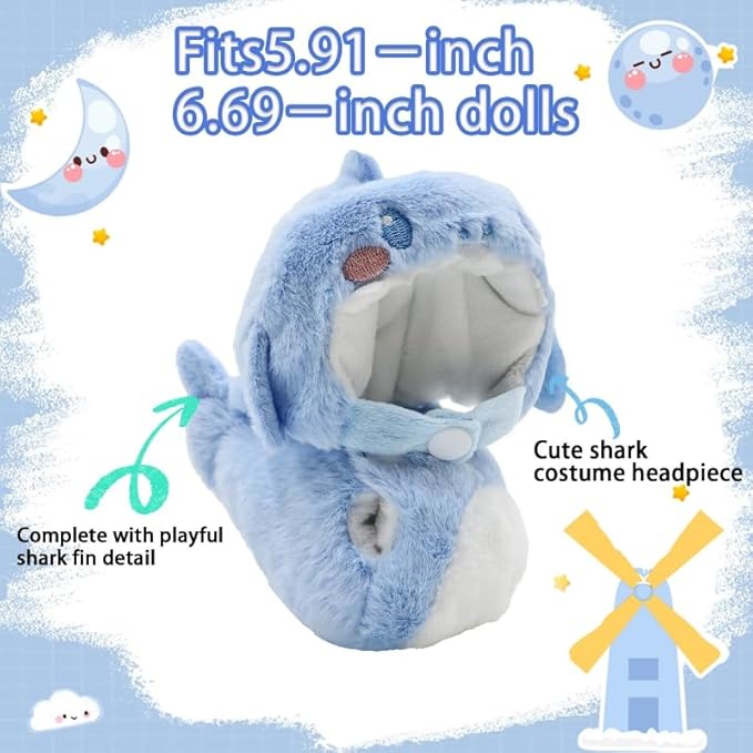 Doll Clothes(NO Doll), 17cm Cute Dolls Outfit with Accessories for Boys and Girls Stylish Adorable Dolls Clothes Accessories - Blue